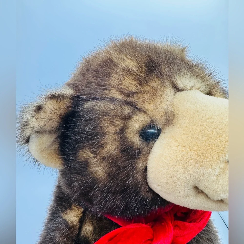 Vintage Animal Alley Toys R Us 16” Plush Brown Bear‎ with Red Bow Mink Like Fur